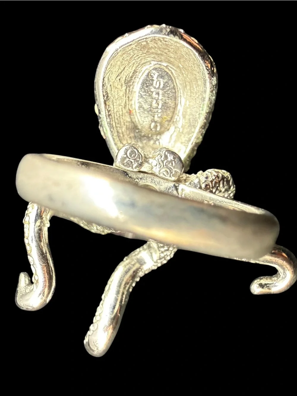 Chicos Crystal Octopus Ring - Sparkling Silver Tone
